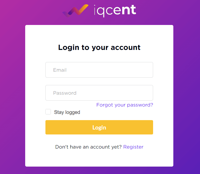 كيفية فتح حساب وتسجيل الدخول إلى IQcent